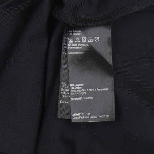 Oasis Women's Black Bodycon Strapless Dress Size 8