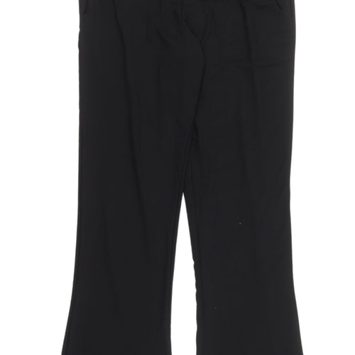 Oh Polly Women's Black Flared Trousers, UK 14