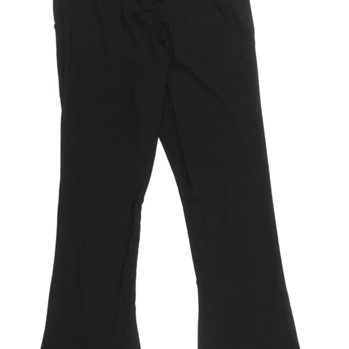 Oh Polly Women's Black Flared Trousers, UK 14
