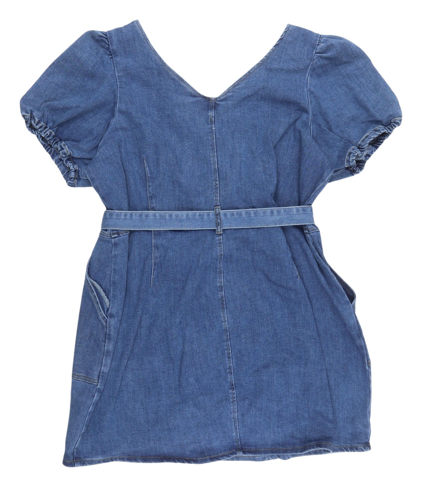 City Chic Women's Blue Denim Pinafore Dress XL