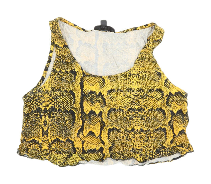 Missguided Women's Yellow Snake Print Crop Tank