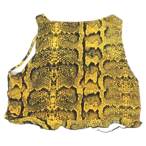 Missguided Women's Yellow Snake Print Crop Tank