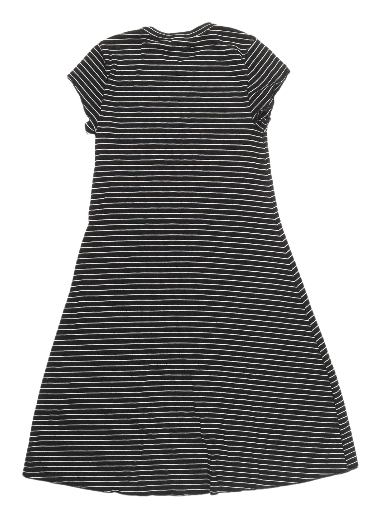 New Look Women's Black Striped T-Shirt Dress Size 10
