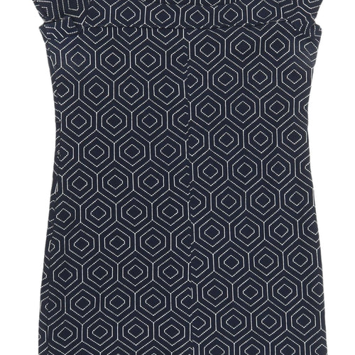 Next Women's Blue Geometric Sheath Dress, Size 12