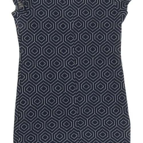 Next Women's Blue Geometric Sheath Dress, Size 12