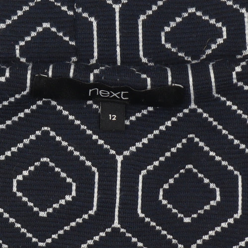 Next Women's Blue Geometric Sheath Dress, Size 12