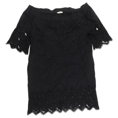 Mango Black Off Shoulder Shift Dress - M