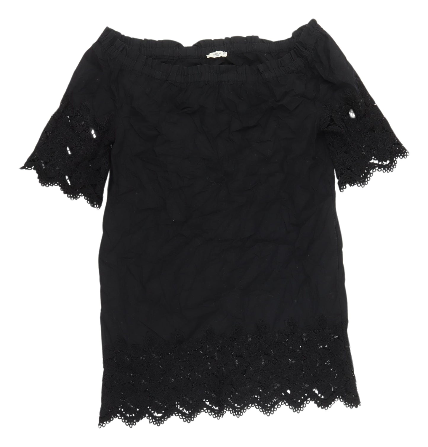 Mango Black Off Shoulder Shift Dress - M