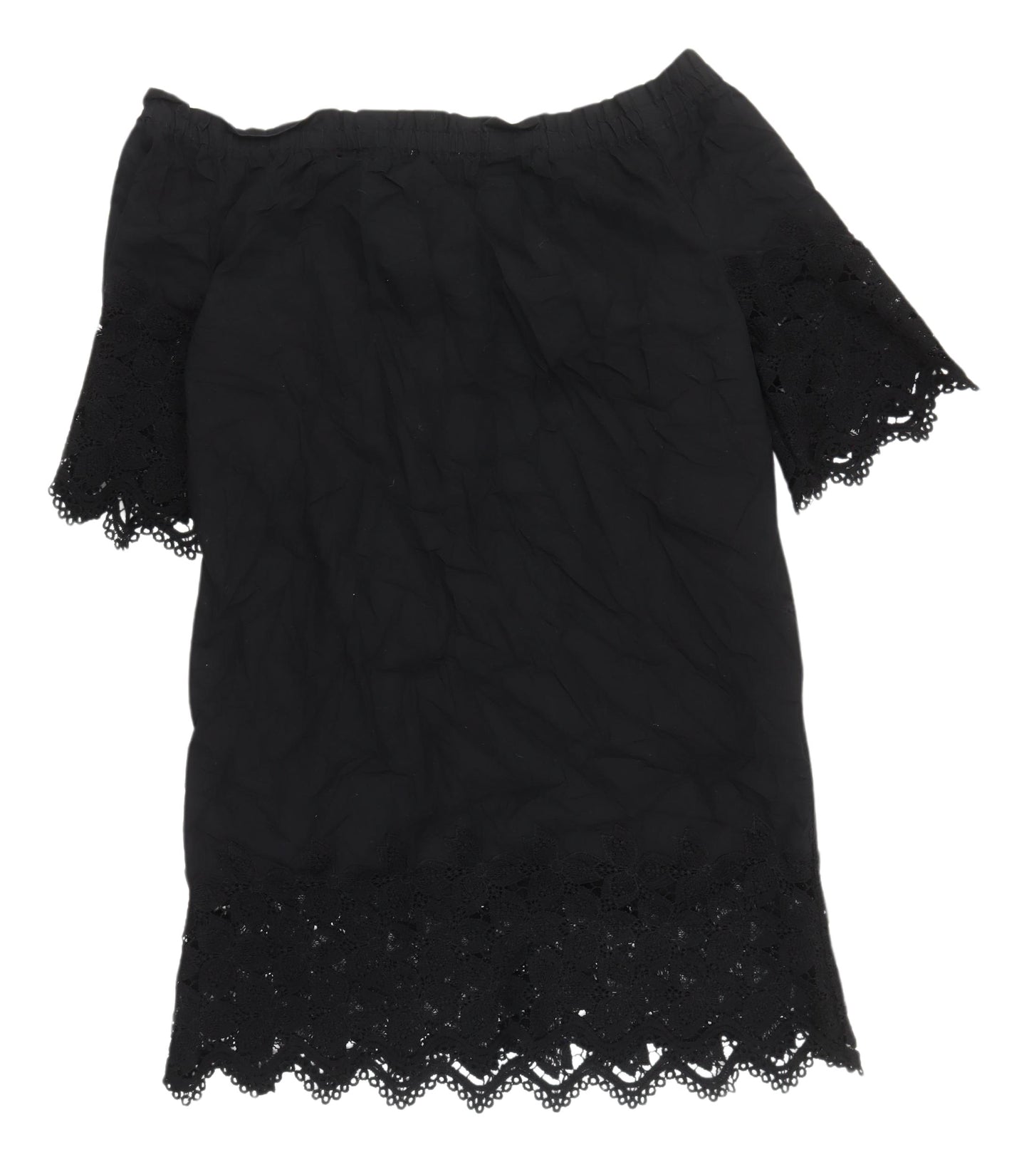 Mango Black Off Shoulder Shift Dress - M