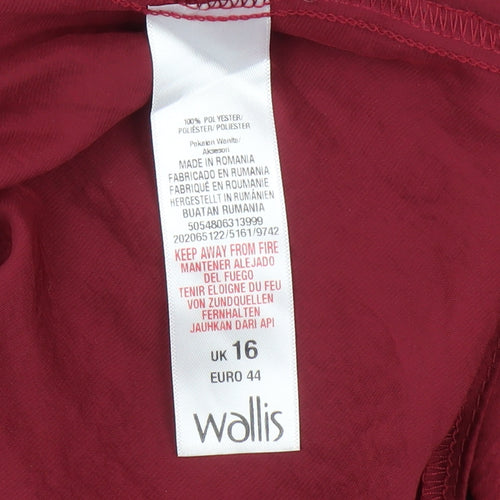 Wallis Women's Red Cold Shoulder Blouse Size 16