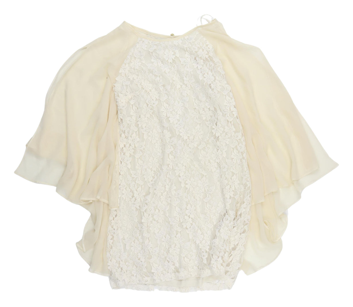 River Island Women's Beige Floral Lace Tunic Blouse
