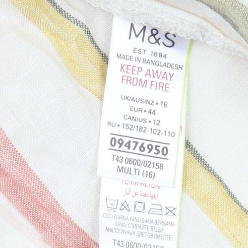Marks and Spencer Multicoloured Striped Blouse Size 16