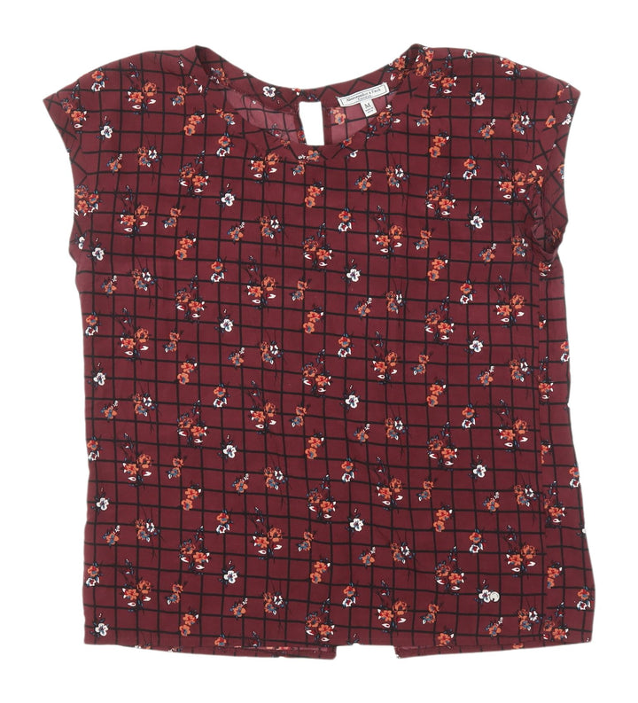 Abercrombie & Fitch Red Floral Blouse M Women Casual