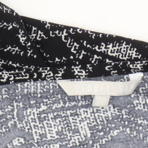 Pebble Bay Women's Black Geometric Top 3/4 Sleeve Size 20