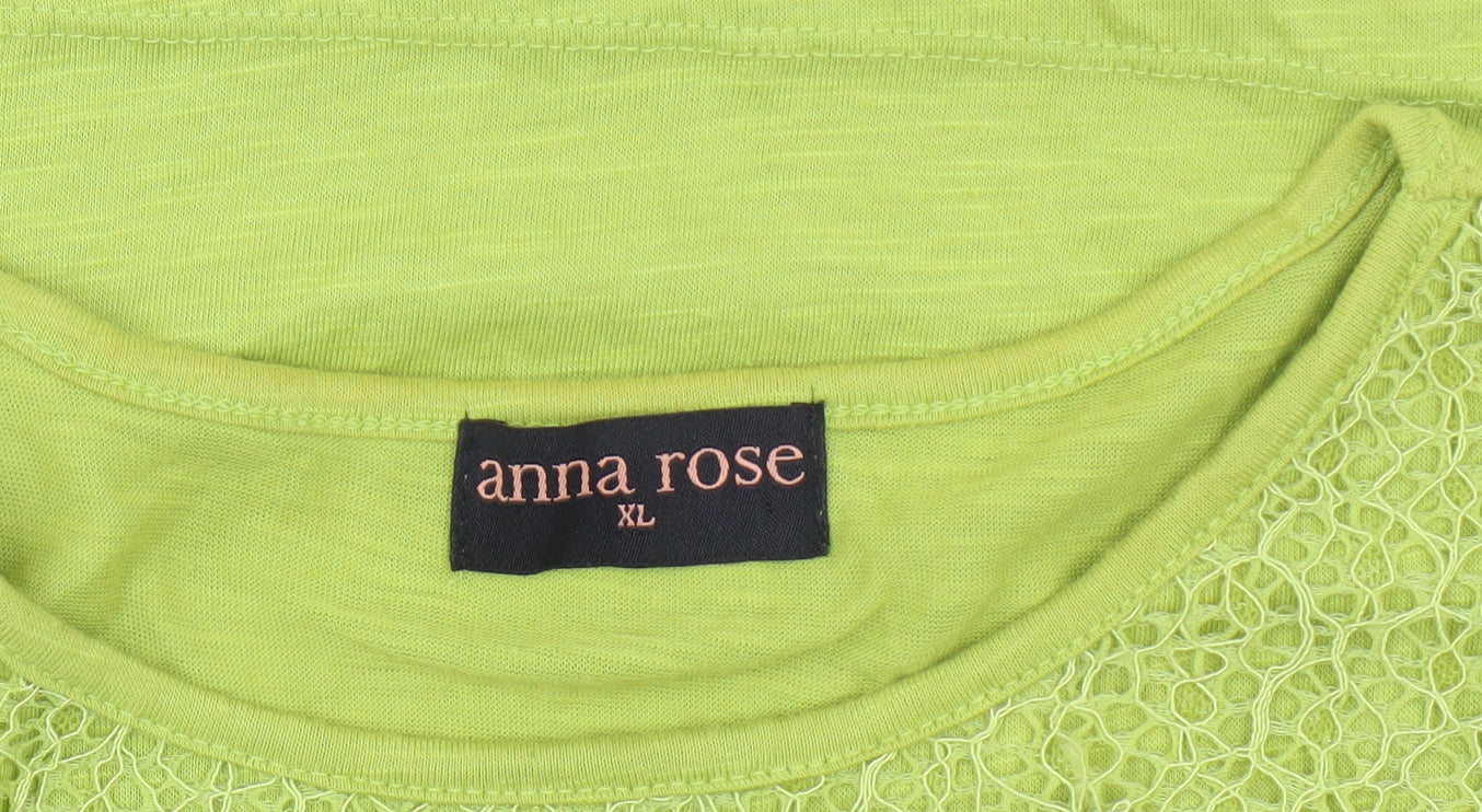 Anna Rose Green Sleeveless T-Shirt Women XL