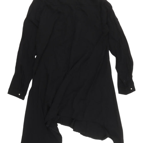 Emrey Women's Black Collared Long Sleeve Top M
