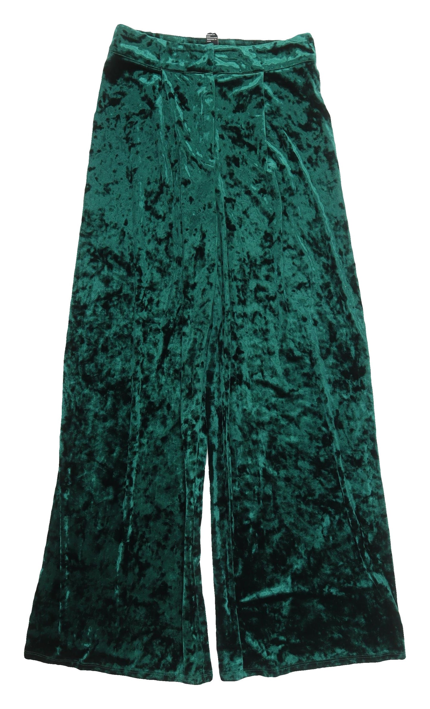 Forever 21 Women's Green Velvet Wide-Leg Trousers M