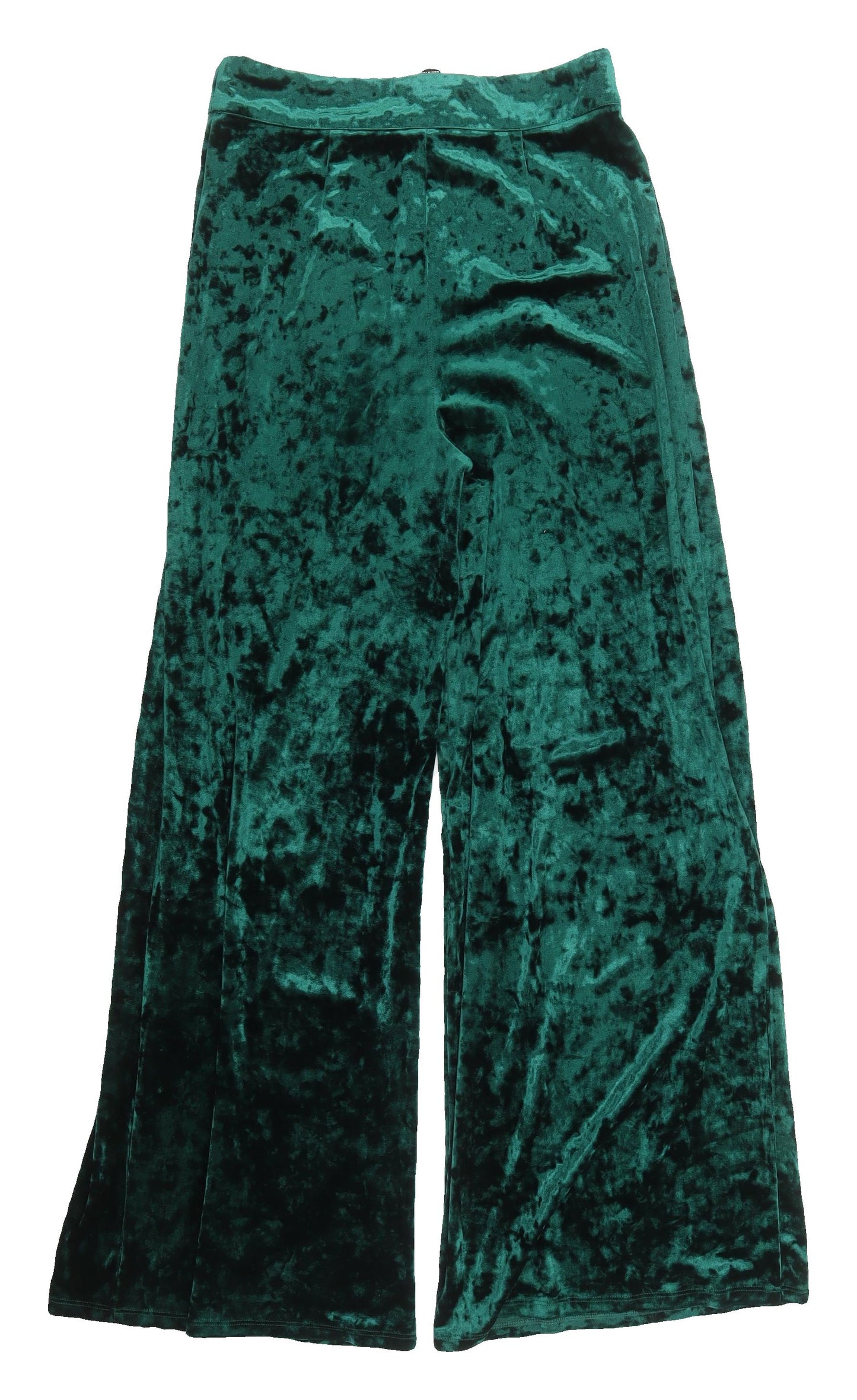 Forever 21 Women's Green Velvet Wide-Leg Trousers M
