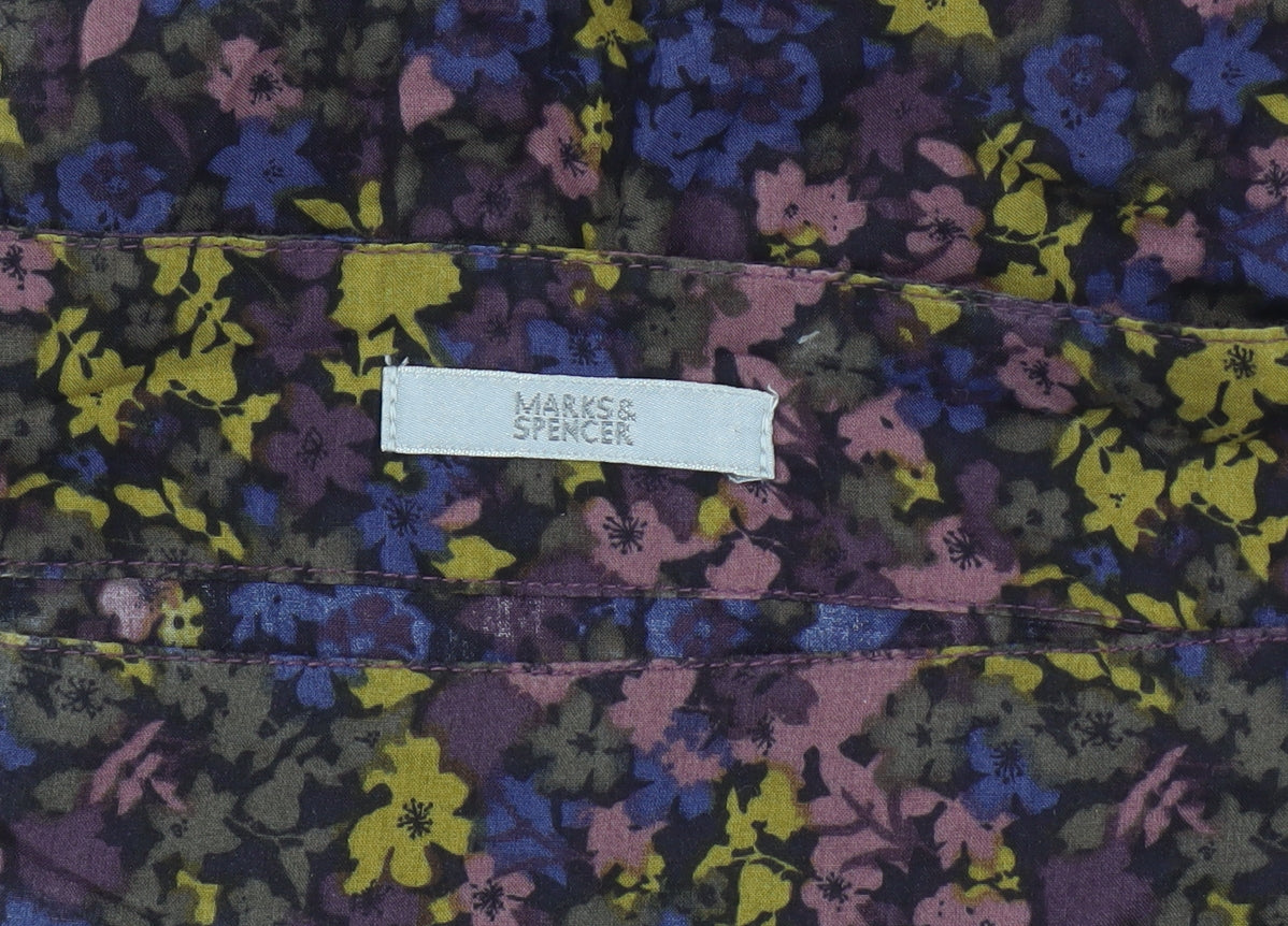 Marks and Spencer Women's Multicoloured Floral Blouse - Size 10