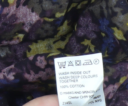 Marks and Spencer Women's Multicoloured Floral Blouse - Size 10