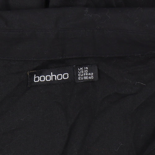 Boohoo Black Cotton Women's Shift Dress UK 14