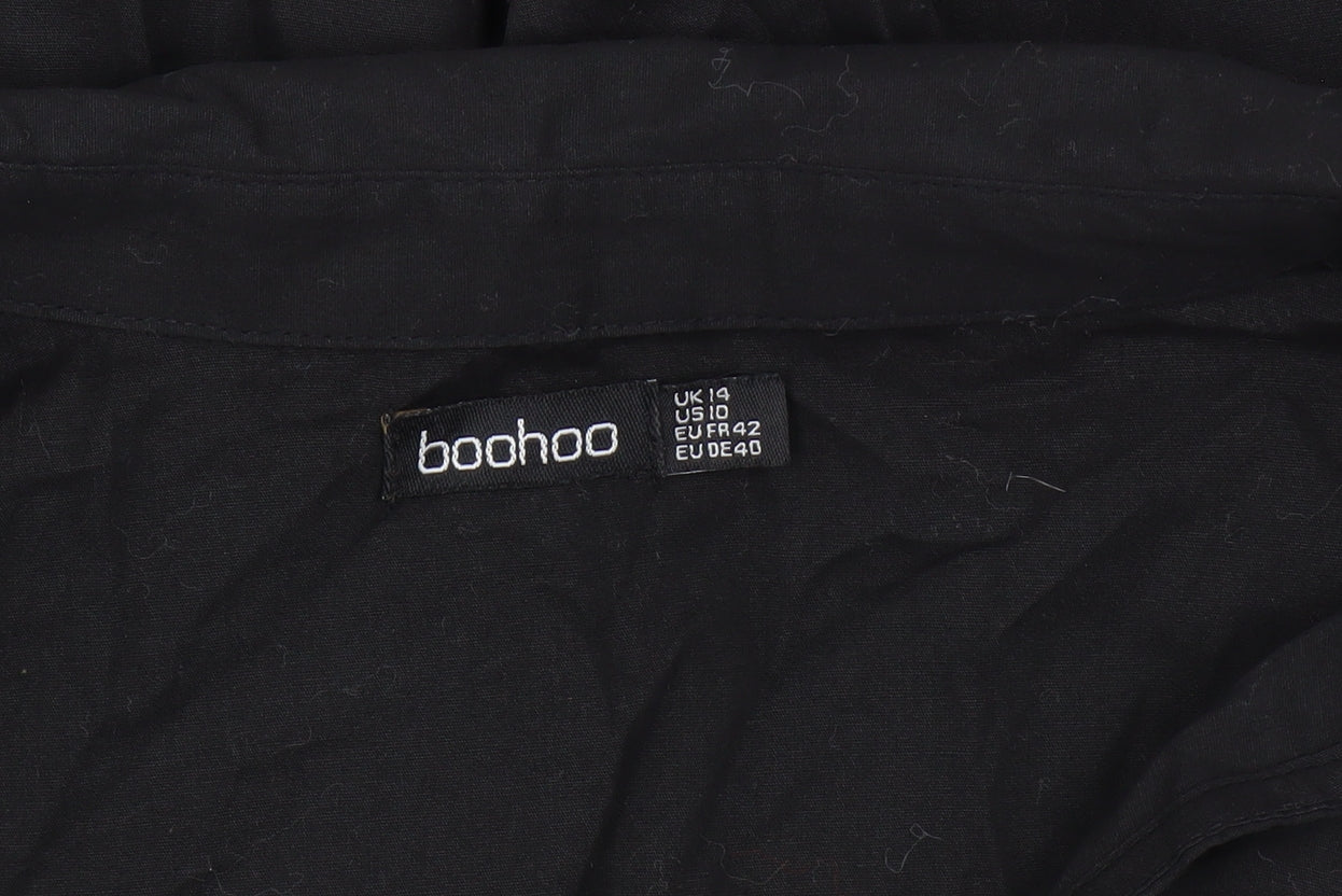 Boohoo Black Cotton Women's Shift Dress UK 14