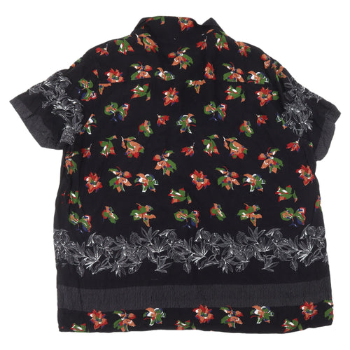 Jacamo Men's 3XL Black Floral Button-Up Shirt