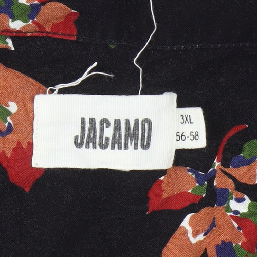 Jacamo Men's 3XL Black Floral Button-Up Shirt
