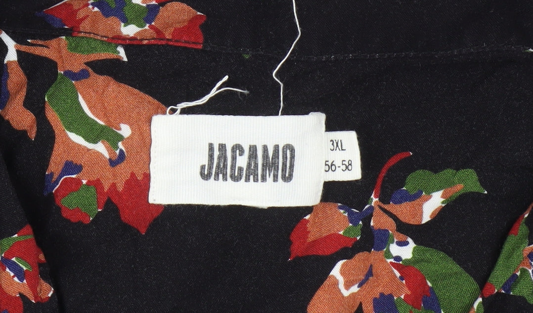 Jacamo Men's 3XL Black Floral Button-Up Shirt