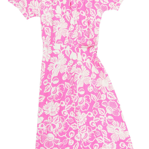 Marks and Spencer Pink Floral Shirt Dress, Size 6