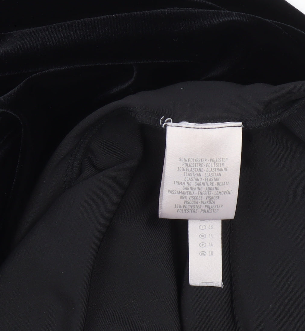 C&A Women's Black Velvet Sheath Dress Size 18
