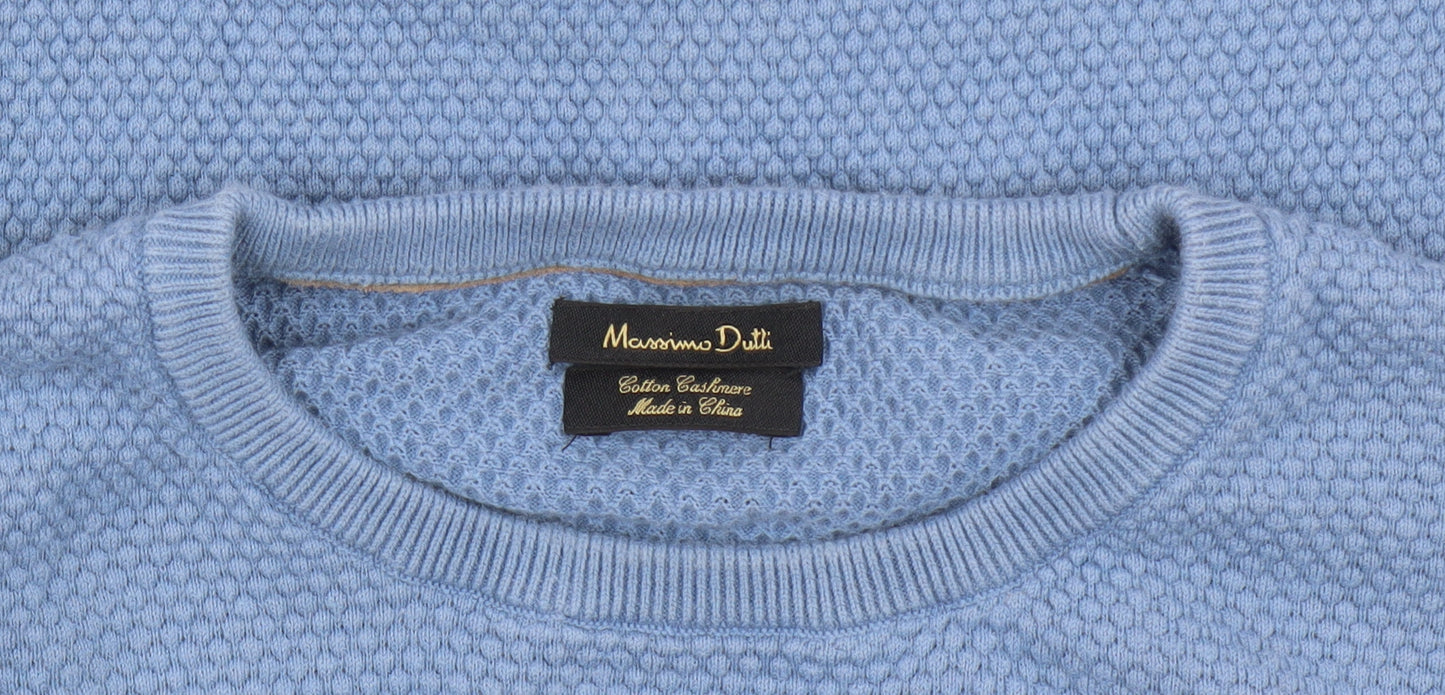 Massimo Dutti Men's Blue Pullover Jumper L