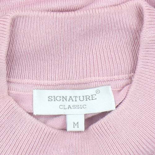 Signature Women's Pink High Neck Pullover M