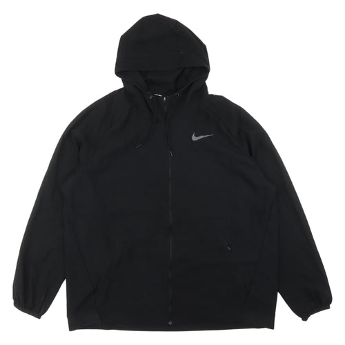 Nike Men's Black 2XL Hooded Rain Jacket