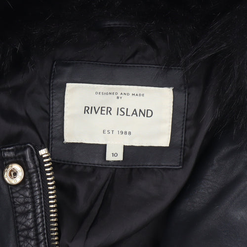 River Island Women's Black Biker Jacket Size 10