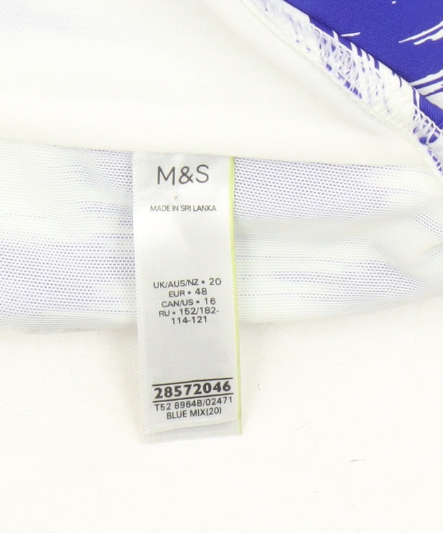 Marks and Spencer Women's Blue Bikini Top, Size 20