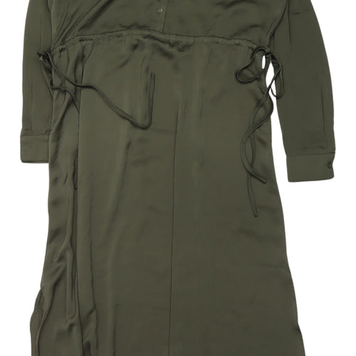 Urban Threads Green Shirt Dress, Long Sleeve, Size 10