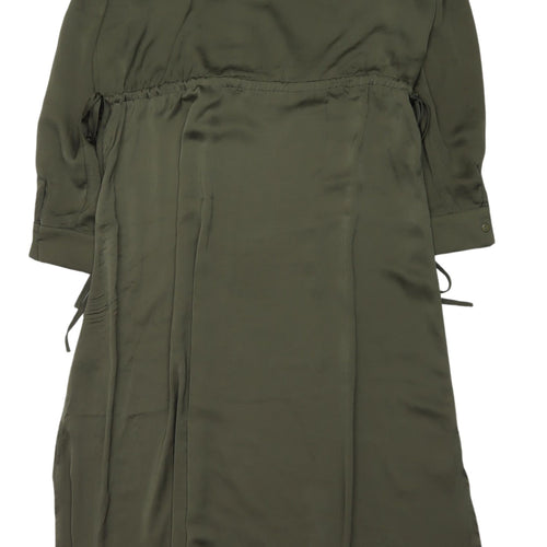 Urban Threads Green Shirt Dress, Long Sleeve, Size 10