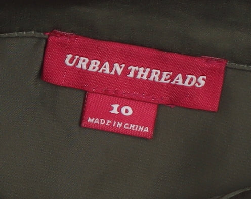 Urban Threads Green Shirt Dress, Long Sleeve, Size 10