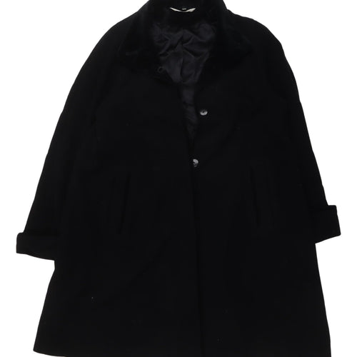 Nuage Women's Black Wool Blend Overcoat Size 10