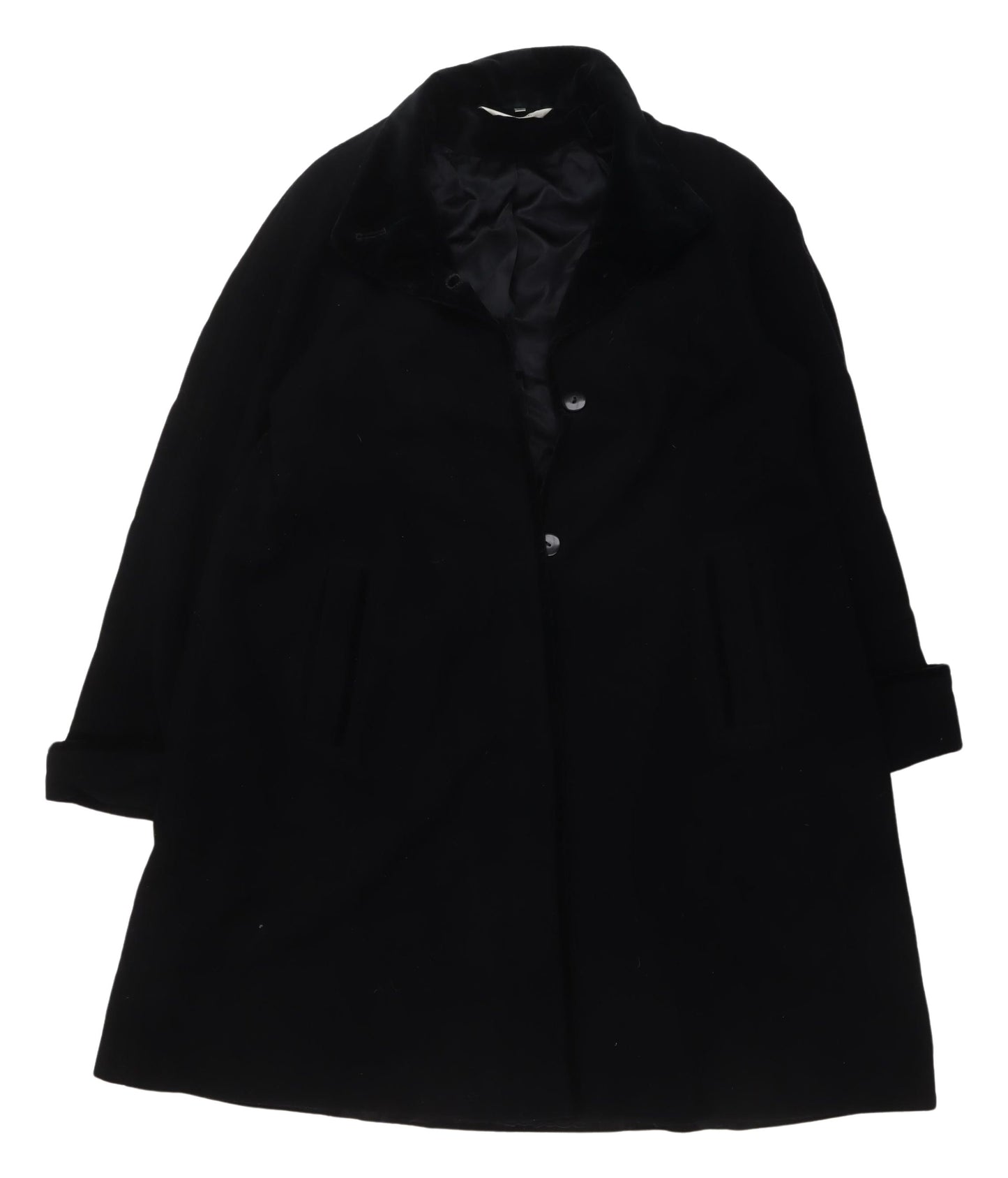 Nuage Women's Black Wool Blend Overcoat Size 10