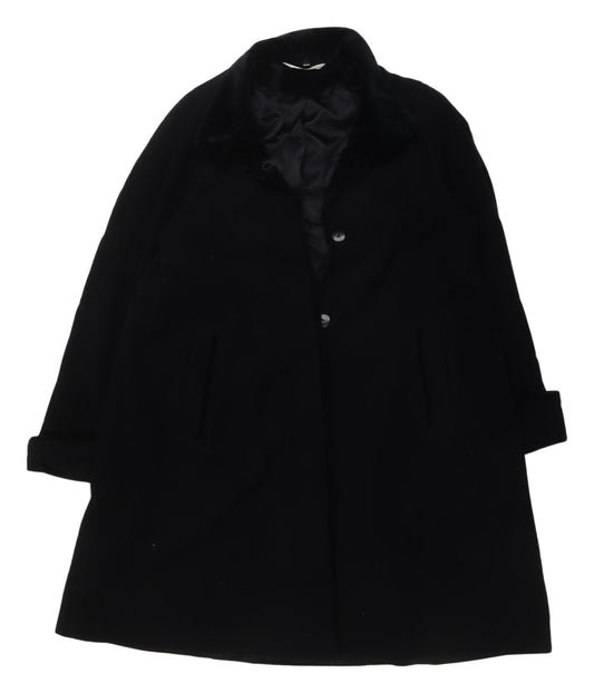 Nuage Women's Black Wool Blend Overcoat Size 10