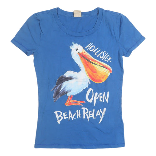 Hollister Women's Blue T-Shirt Size S Casual Beach Style