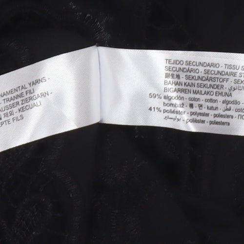 Zara Women's Black A-Line Midi Crochet Dress