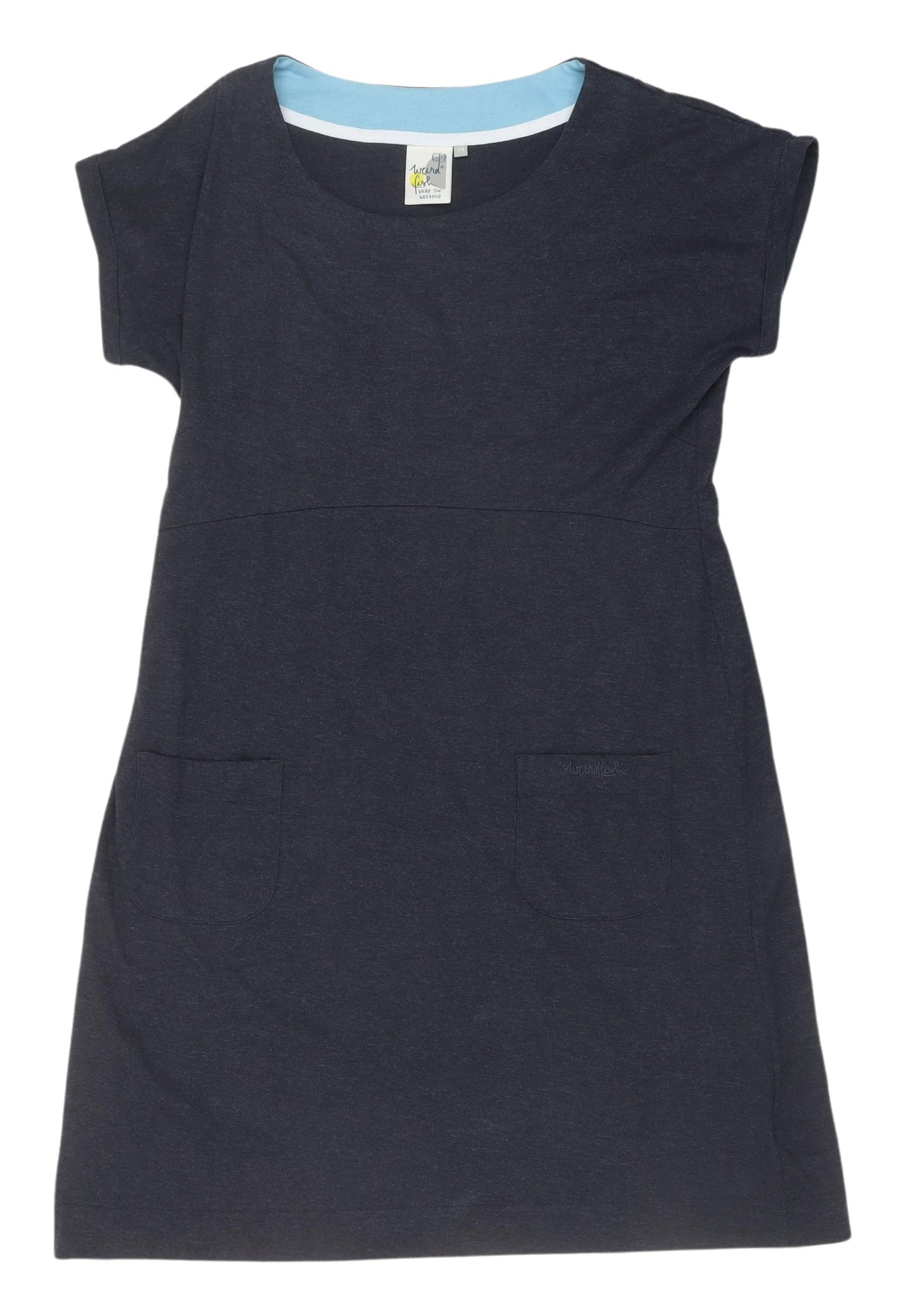 Weird Fish Women's Blue Shift Dress Size 14