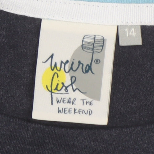 Weird Fish Women's Blue Shift Dress Size 14