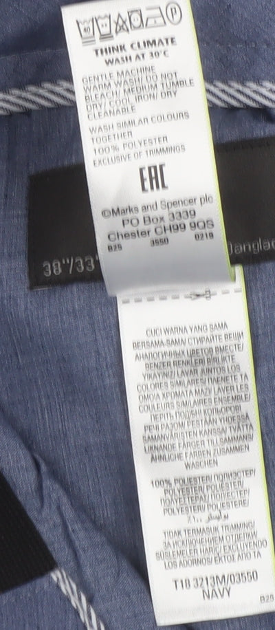 Marks and Spencer Men's Blue Chinos - Size 38
