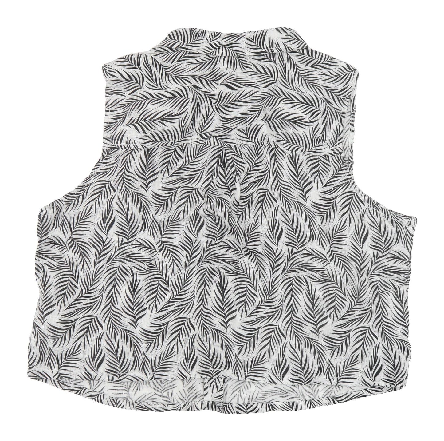 Tahari Women's Black XL Geometric Linen Blouse