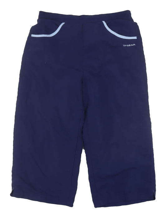 Front view of LA Gear Women's Blue Bermuda Shorts, size 16