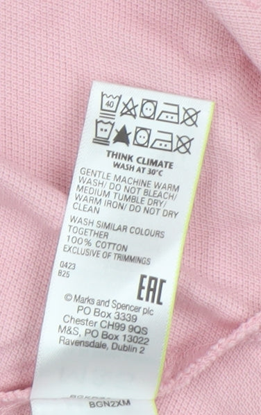 Marks & Spencer Men's Pink 4XL Regular Fit Polo